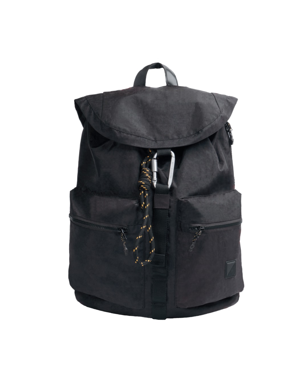 Man in casual streetwear walking with black SYMA Hover Backpack on his back. 20L versatile daily backpack