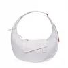 Front view of SYMA Fable Sling Bag Light Cream showing silent magnetic flap. Minimalist everyday sling bag