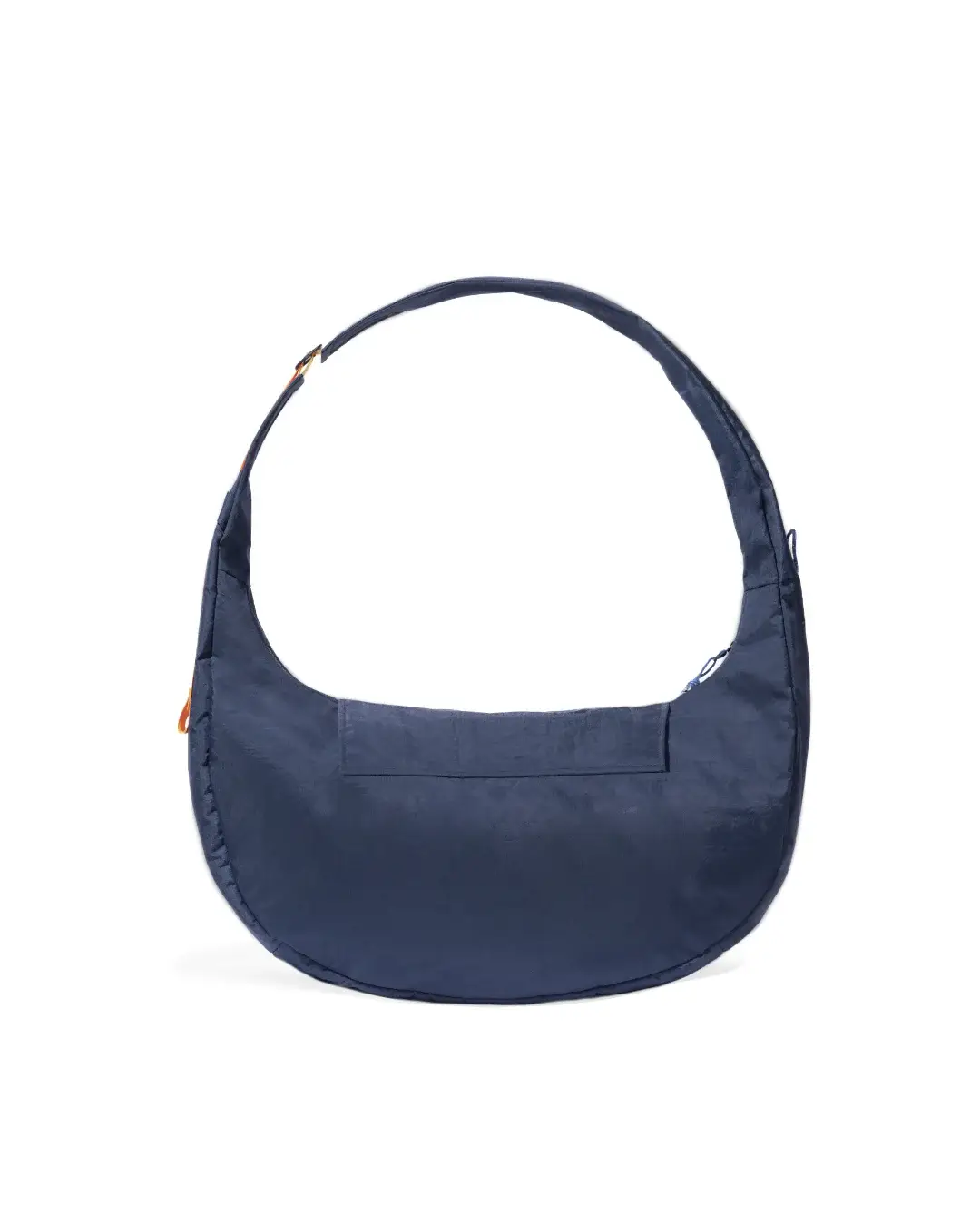Back view of SYMA Fable Sling Bag Navy showing seamless rear design. Everyday commuter sling bag