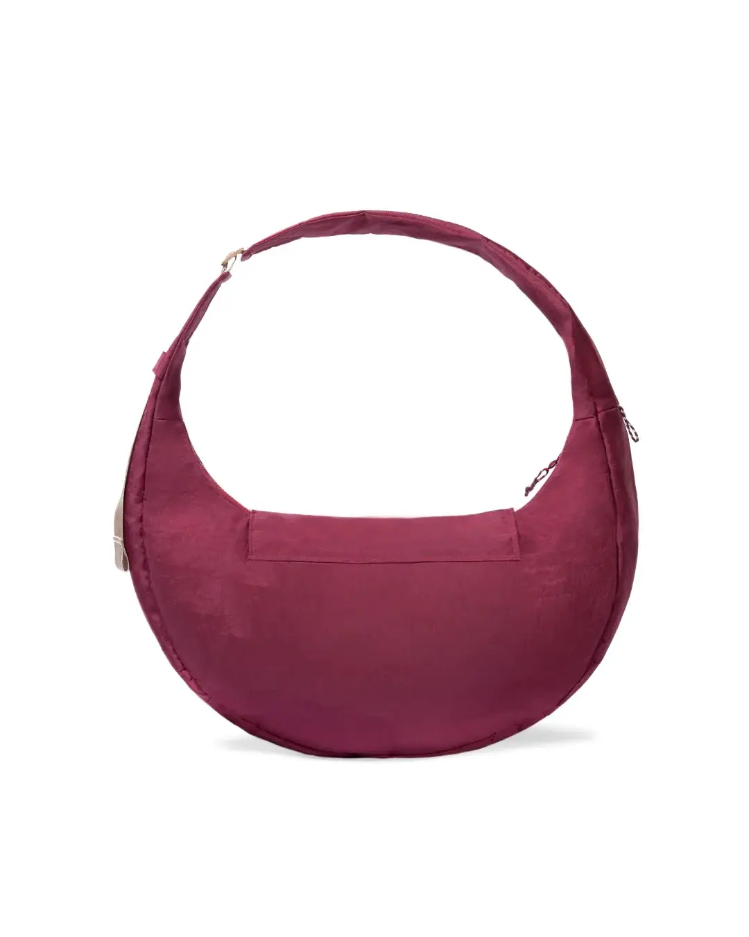 Back view of SYMA Fable Sling Bag Maroon showing seamless rear design. Urban streetwear sling bag
